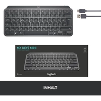 Logitech MX Keys Mini Bluetooth® Tastatur Deutsch, QWERTZ Graphit Beleuchtet, Geräuscharme Tasten, Multipair-Funktion Logitech MX Keys Mini Bluetooth® Tastatur Deutsch, QWERTZ Graphit Beleuchtet, Geräuscharme Tasten, Multipair-Funktion