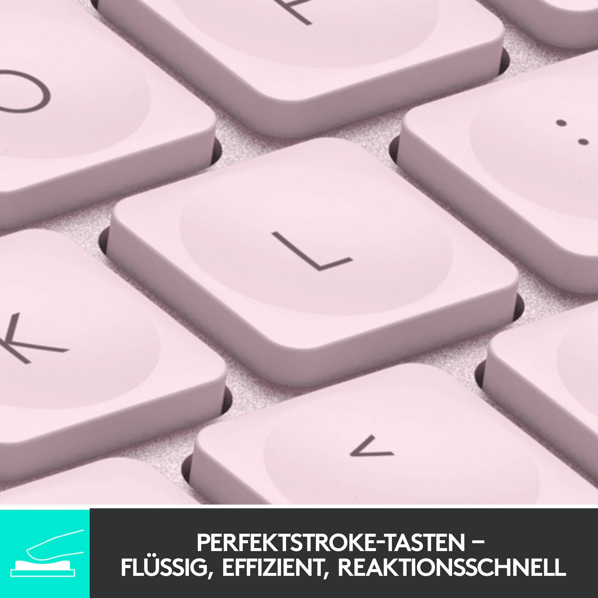 Logitech MX Keys Mini Bluetooth® Tastatur Deutsch, QWERTZ Rose Beleuchtet, Geräuscharme Tasten, Multipair-Funktion, Wiederaufladbar