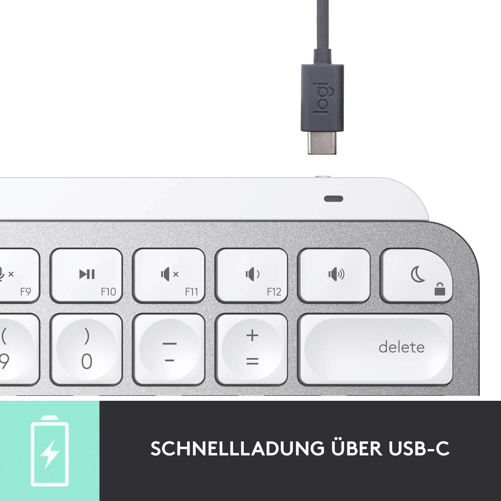 Logitech MX Keys mini for Mac Bluetooth® Tastatur Deutsch, QWERTZ, Mac Grau
