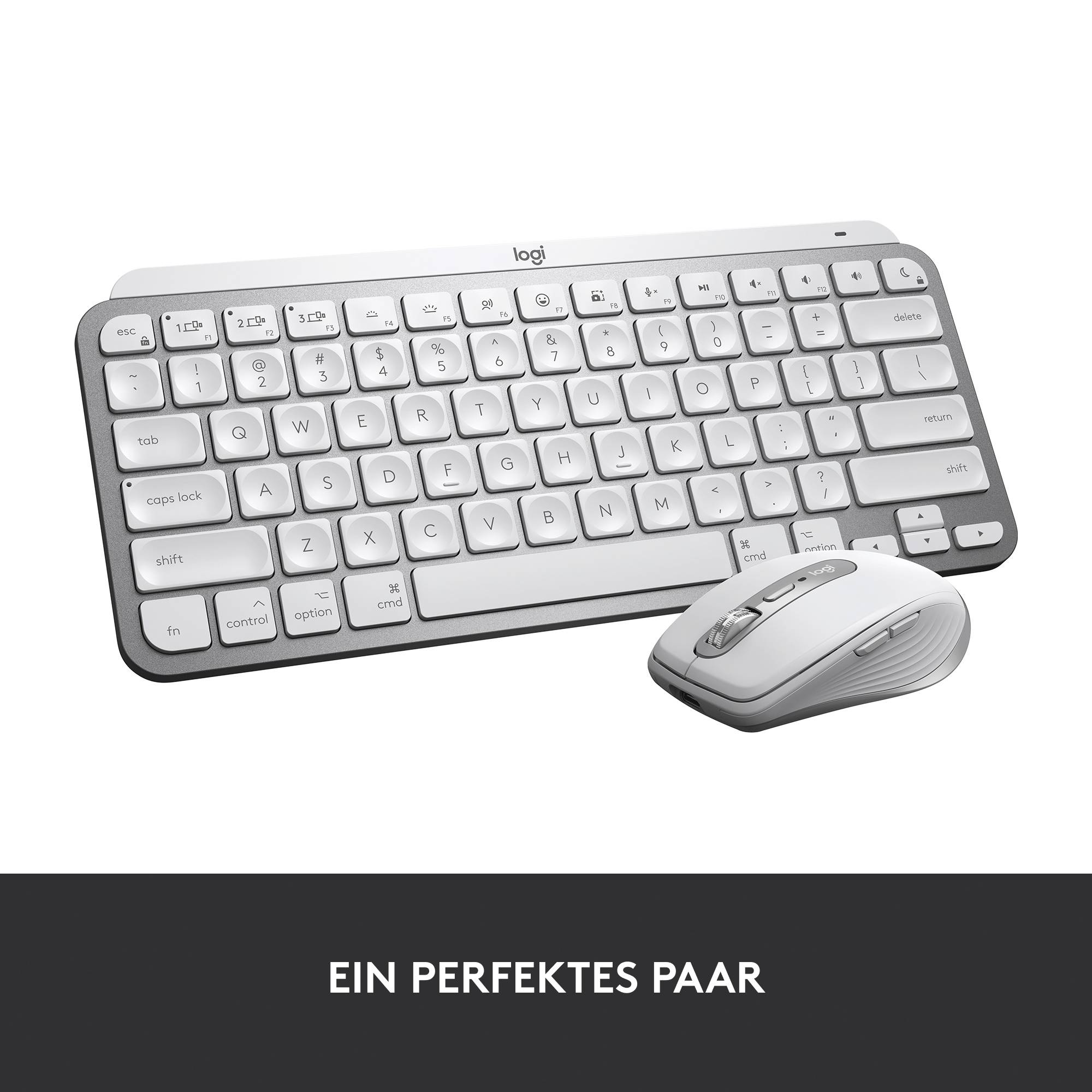 Logitech MX Keys mini for Mac Bluetooth® Tastatur Deutsch, QWERTZ, Mac Grau