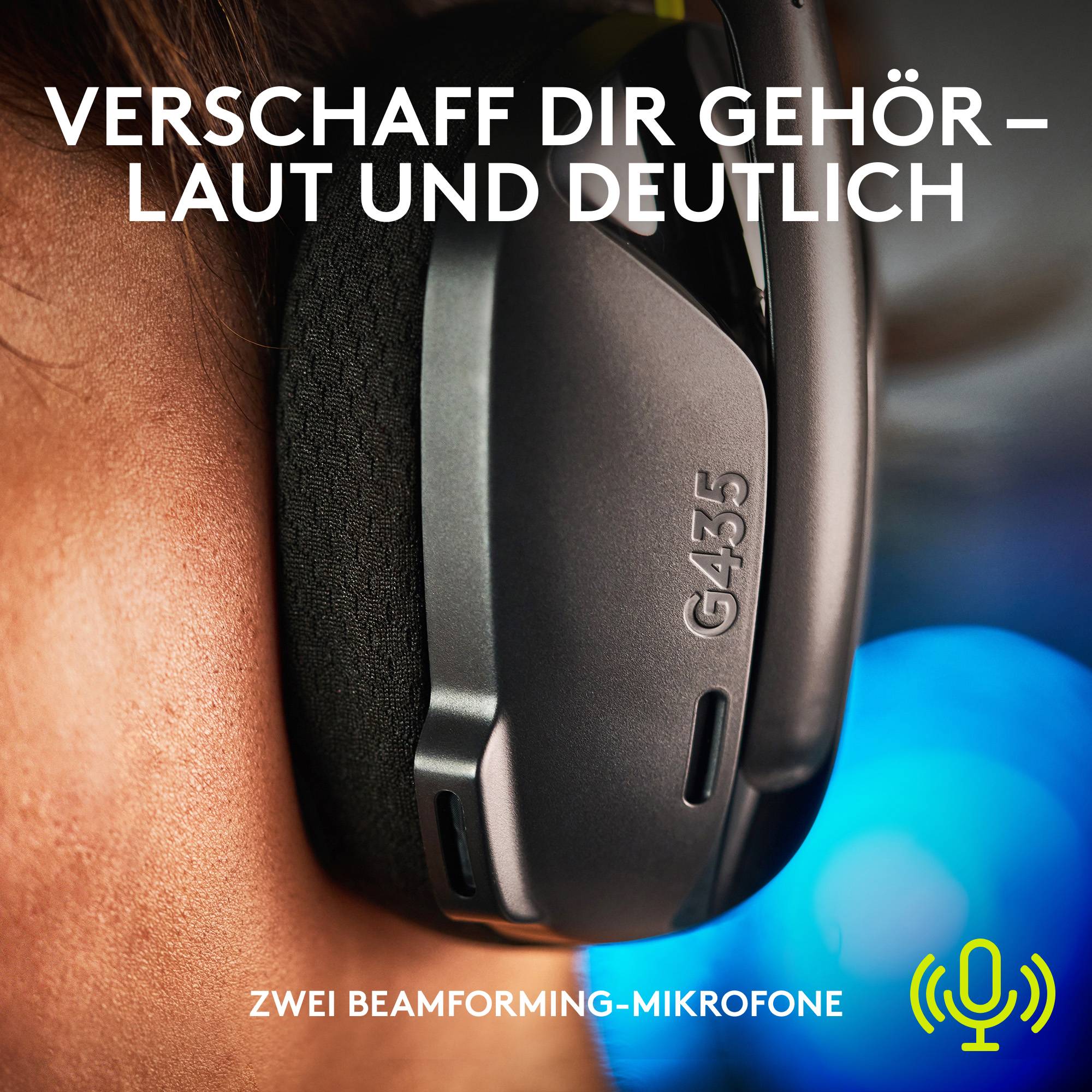 Logitech G435 LIGHTSPEED Over Ear Headset Bluetooth® Stereo Schwarz Lautstärkebegrenzung Gaming
