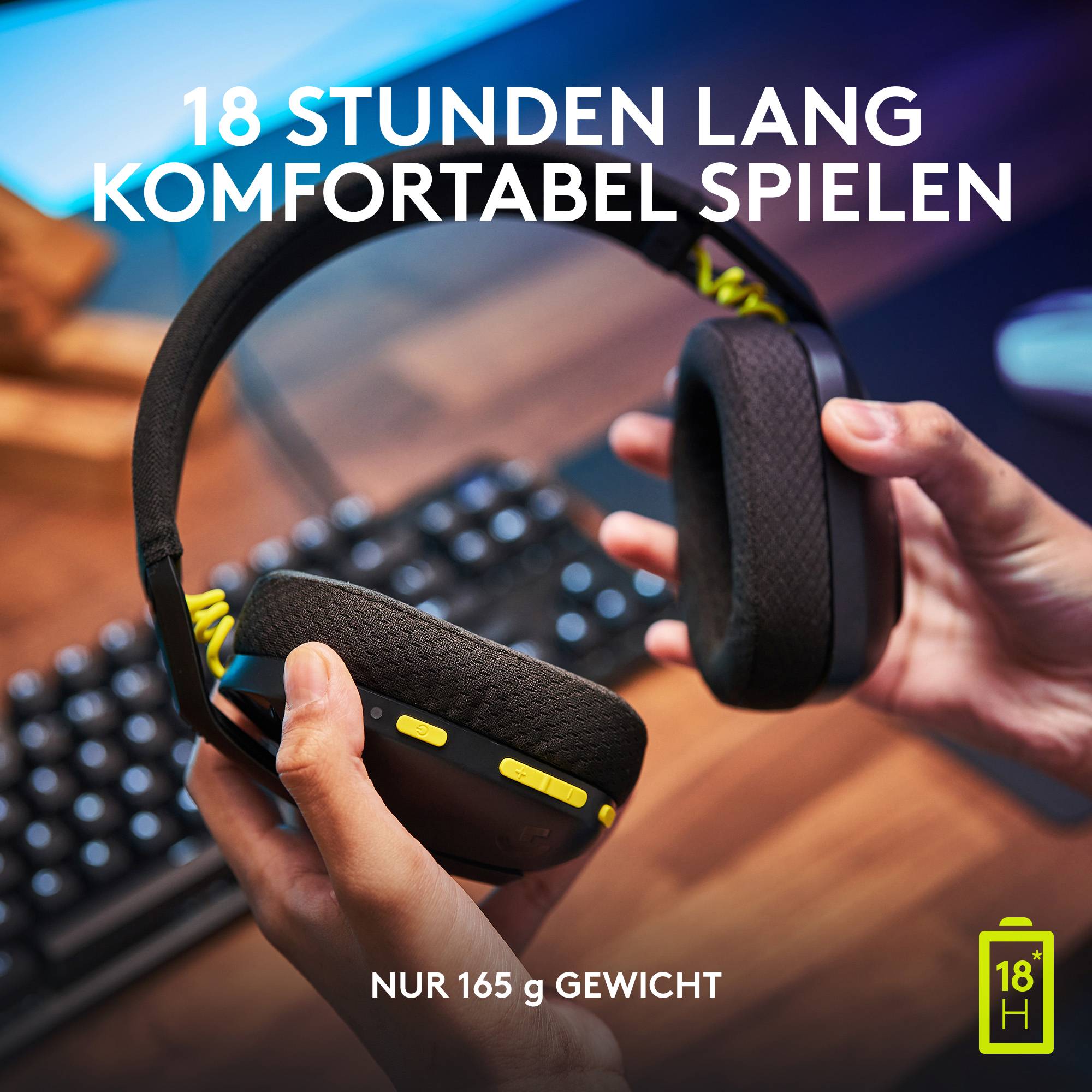 Logitech G435 LIGHTSPEED Over Ear Headset Bluetooth® Stereo Schwarz Lautstärkebegrenzung Gaming