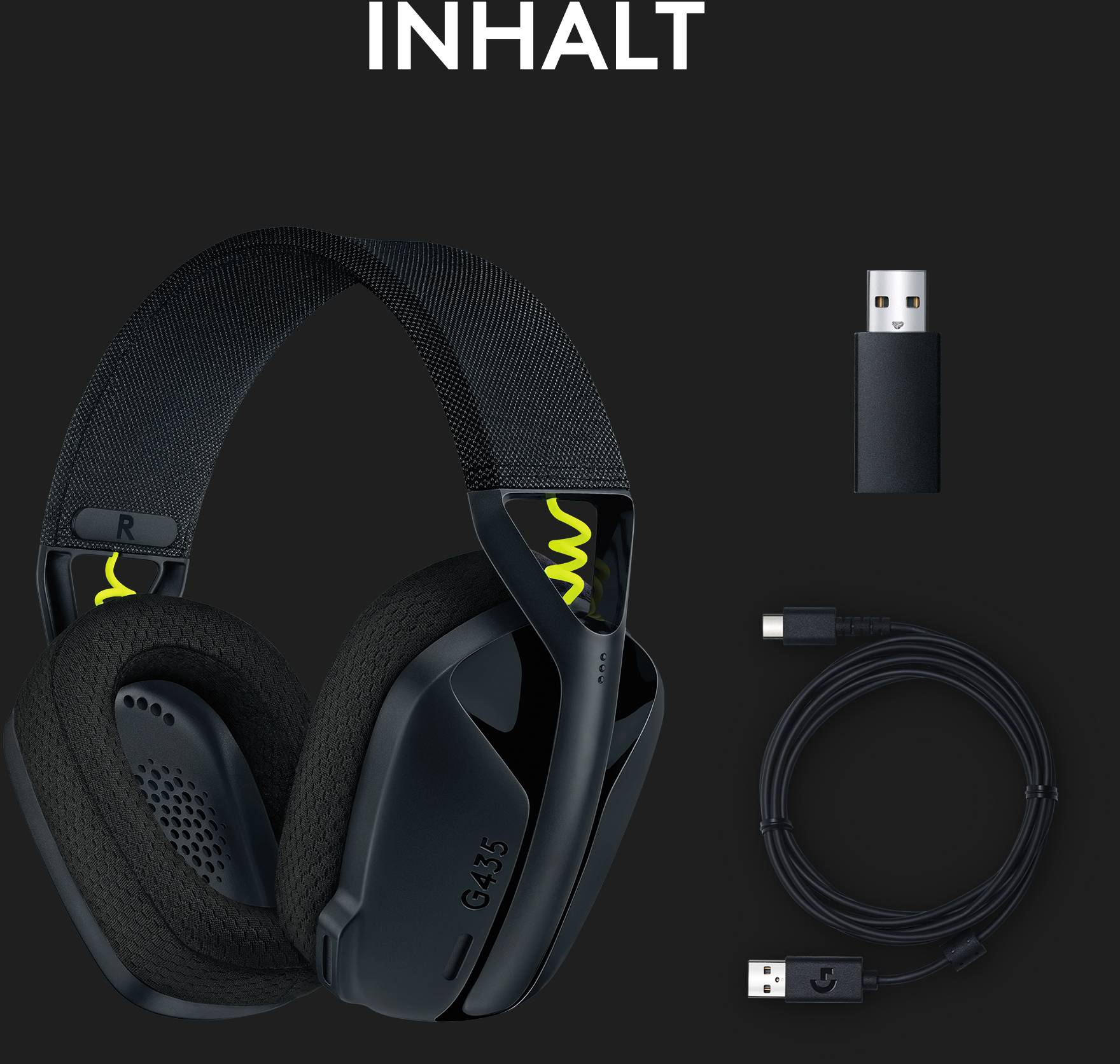 Logitech G435 LIGHTSPEED Over Ear Headset Bluetooth® Stereo Schwarz Lautstärkebegrenzung Gaming