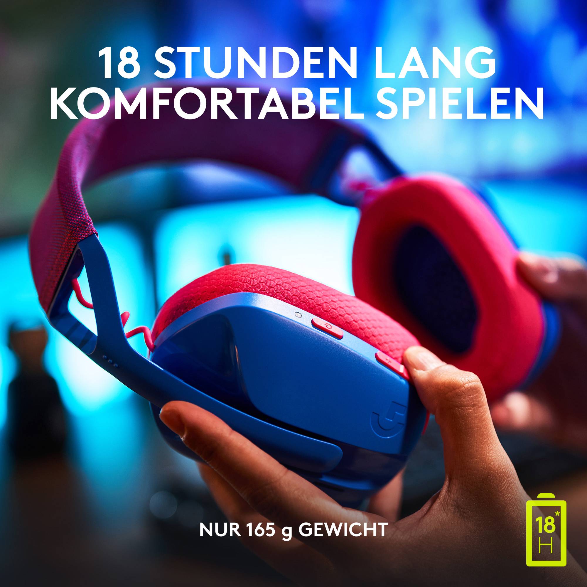 Logitech G435 LIGHTSPEED Over Ear Headset Bluetooth® Stereo Blau Lautstärkebegrenzung Gaming