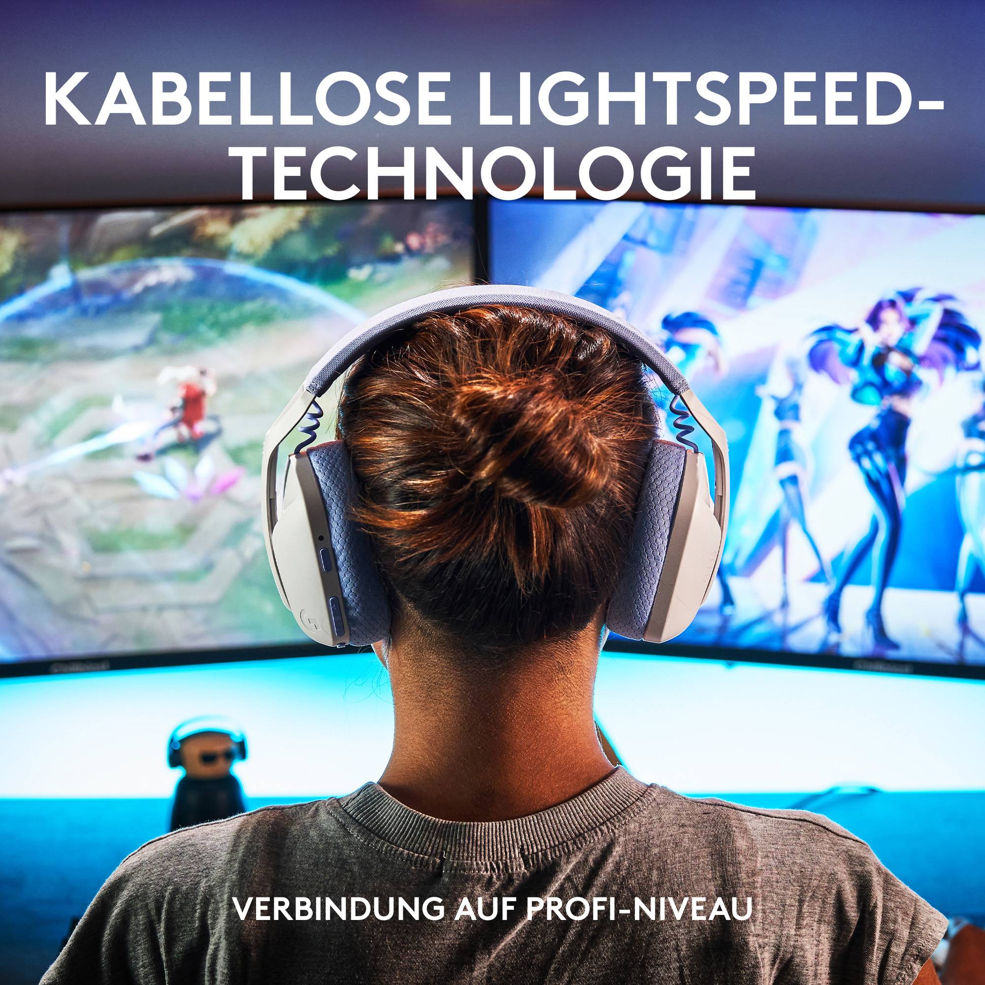 Logitech G435 LIGHTSPEED Gaming Over Ear Headset Bluetooth® Stereo Weiß Lautstärkebegrenzung