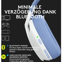 Logitech G435 LIGHTSPEED Over Ear Headset Bluetooth® Stereo Weiß Lautstärkebegrenzung Gaming Logitech G435 LIGHTSPEED Over Ear Headset Bluetooth® Stereo Weiß Lautstärkebegrenzung Gaming