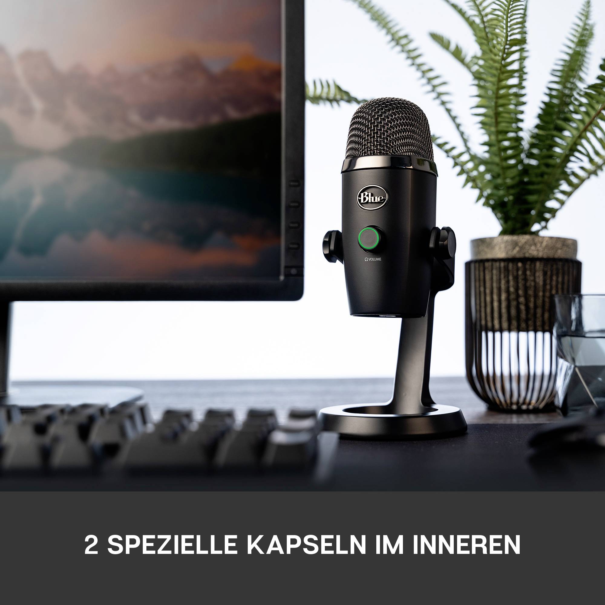 LOGITECH - Blue Microphones Yeti Nano, Tischmikrofon, 20 - 20000 Hz, 0,5%, 24 Bit, 48 kHz, 4,5 mV/Pa