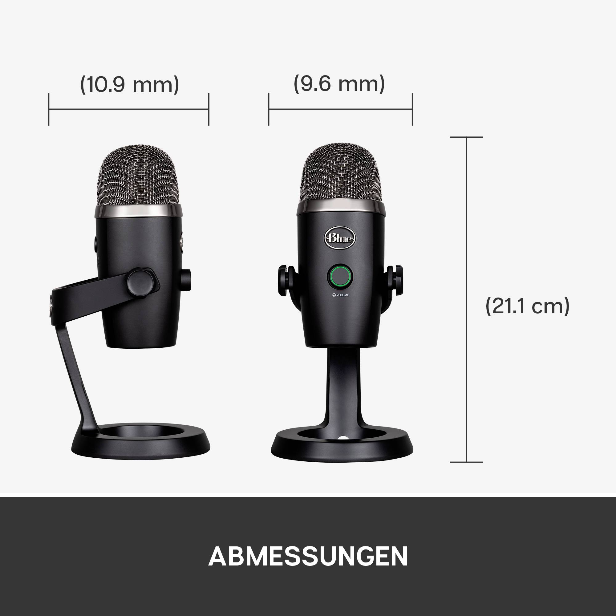 LOGITECH - Blue Microphones Yeti Nano, Tischmikrofon, 20 - 20000 Hz, 0,5%, 24 Bit, 48 kHz, 4,5 mV/Pa