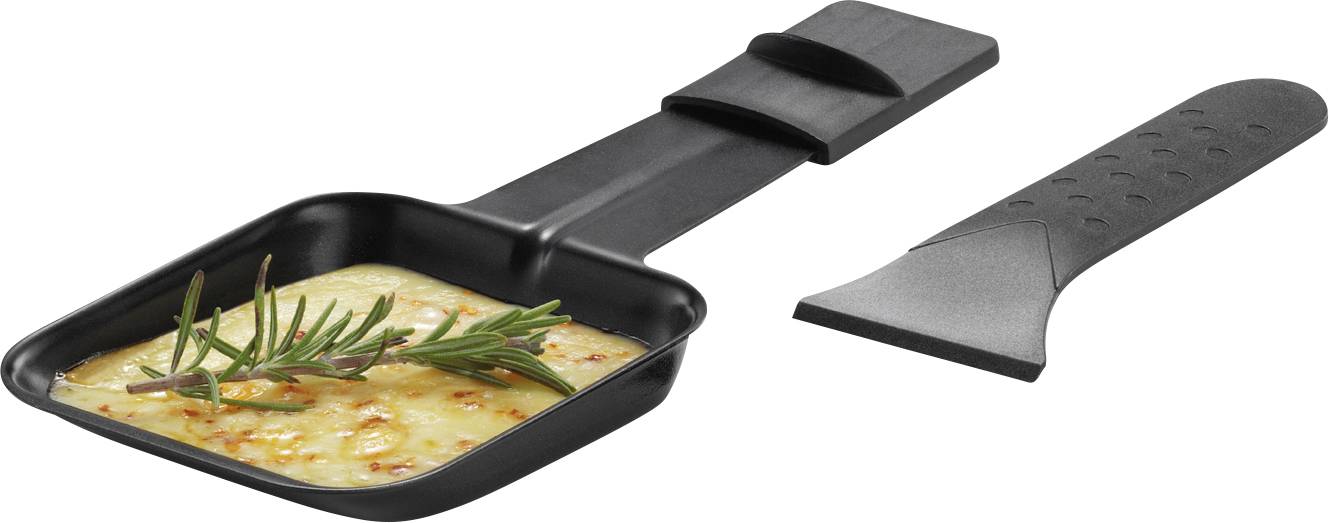 Trisa 7610.7512 Raclette Antihaftbeschichtung, 8 Pfännchen, Kontrollleuchte, Grillfunktion Schwarz, Silber