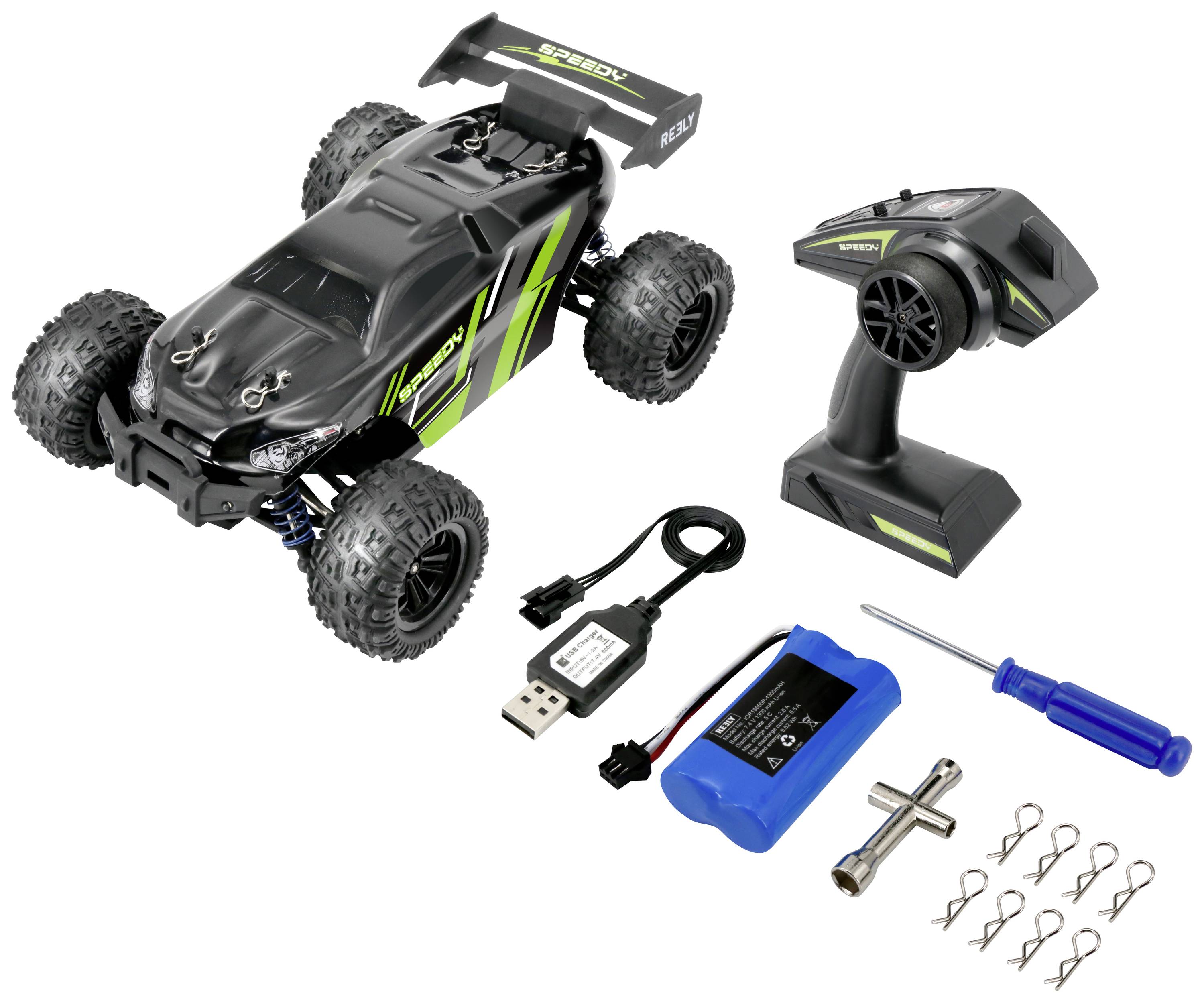 Reely Speedy Schwarz/Grün Brushed 118 RC