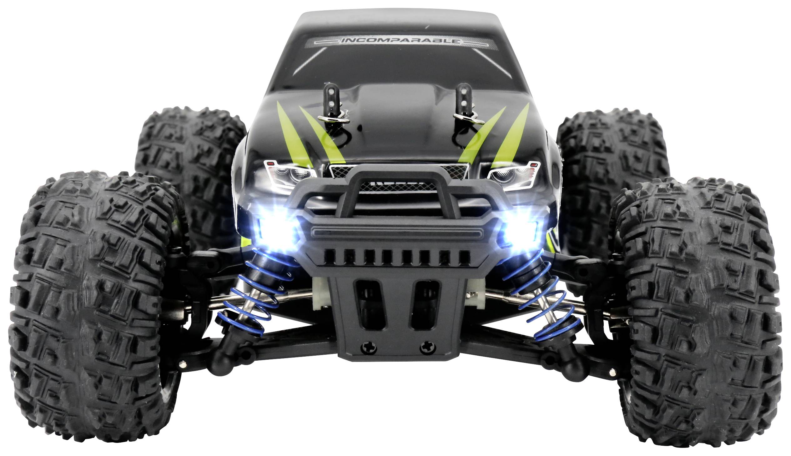 Reely Speedy Schwarz/Grün Brushed 1:18 RC Modellauto Elektro Monstertruck Allradantrieb (4WD) RtR 2,4GHz Inkl. Akku und Ladegerät