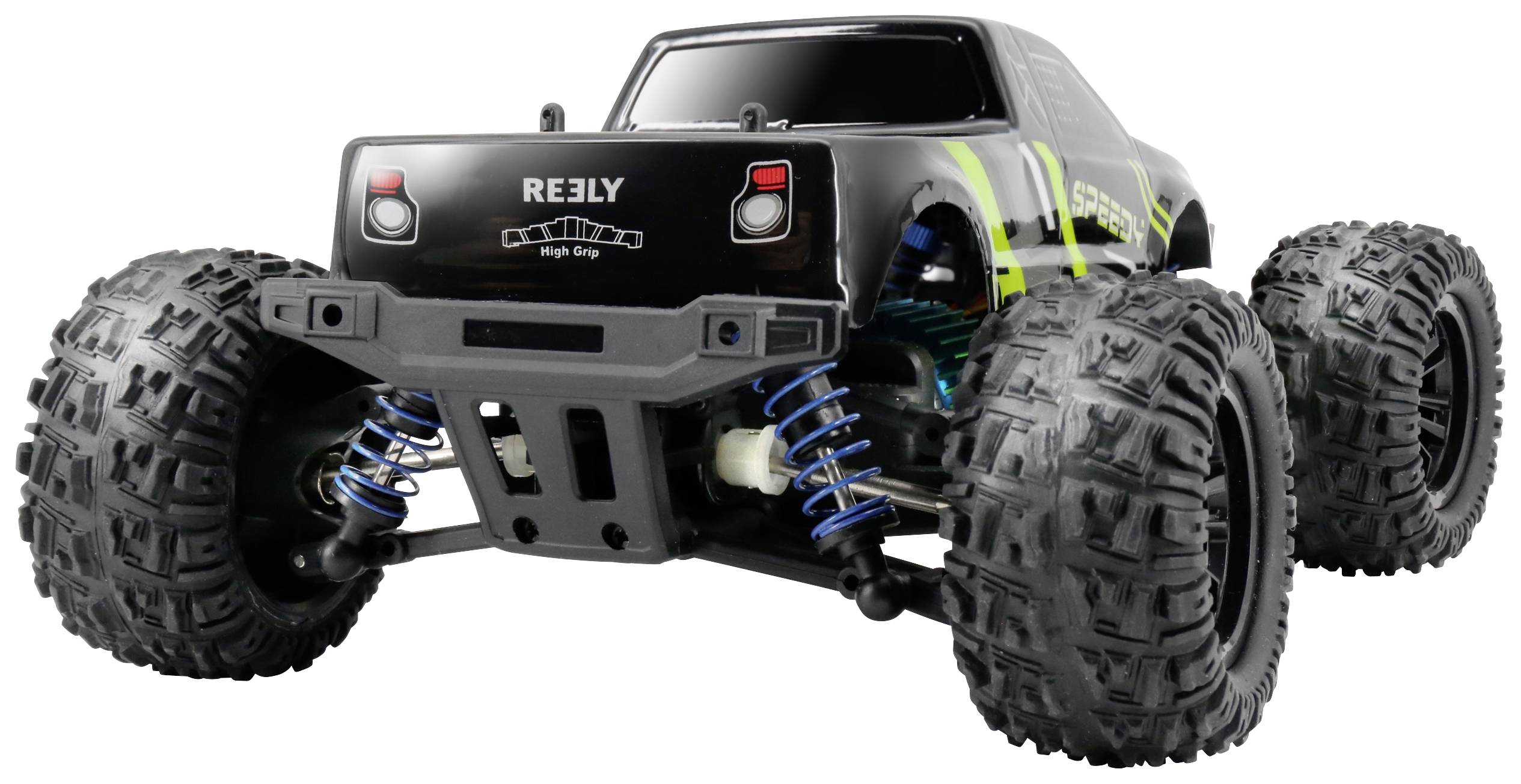 Reely Speedy Schwarz/Grün Brushed 1:18 RC Modellauto Elektro Monstertruck Allradantrieb (4WD) RtR 2,4GHz Inkl. Akku und Ladegerät