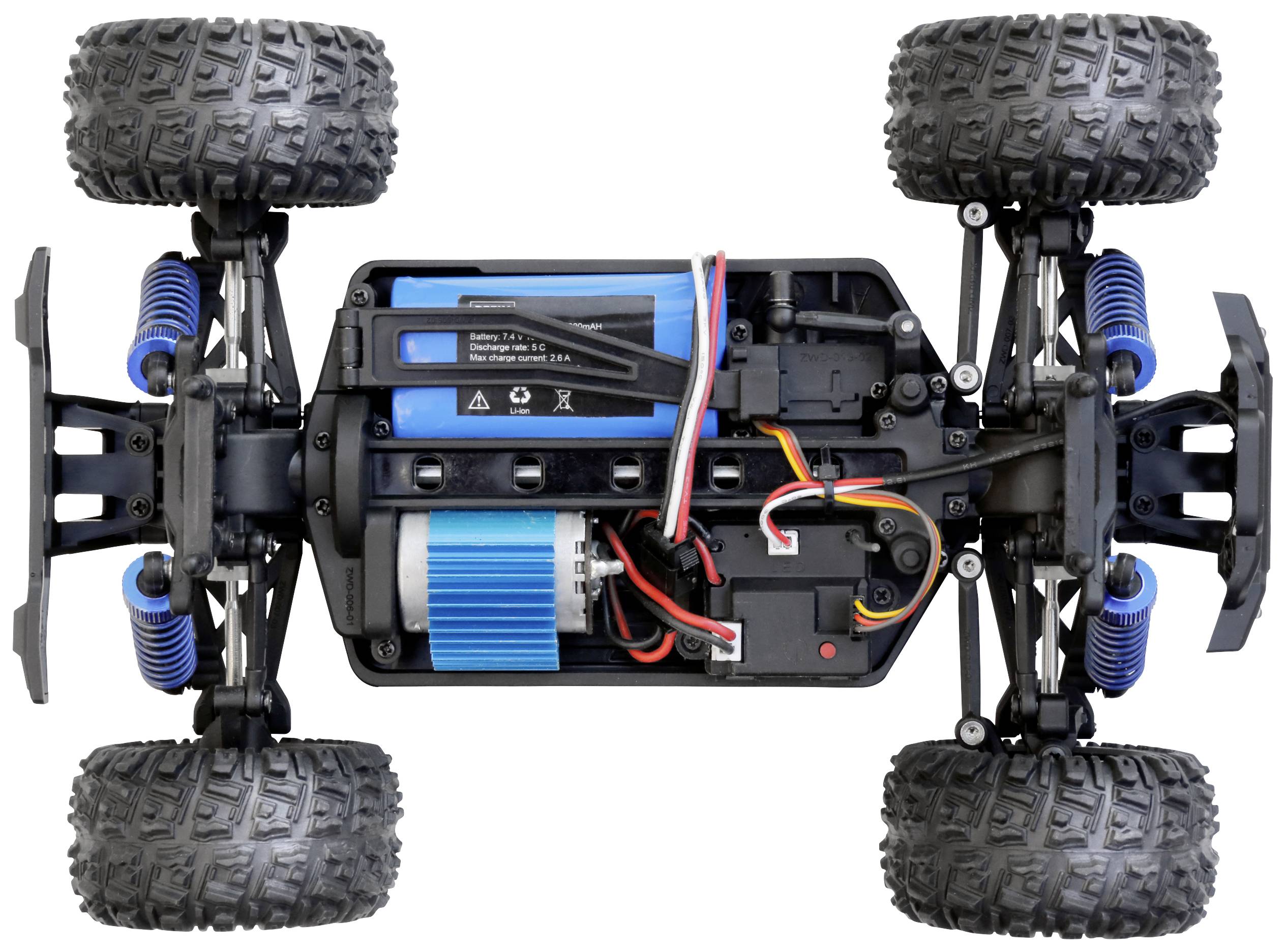 Reely Speedy Schwarz/Grün Brushed 1:18 RC Modellauto Elektro Monstertruck Allradantrieb (4WD) RtR 2,4GHz Inkl. Akku und Ladegerät