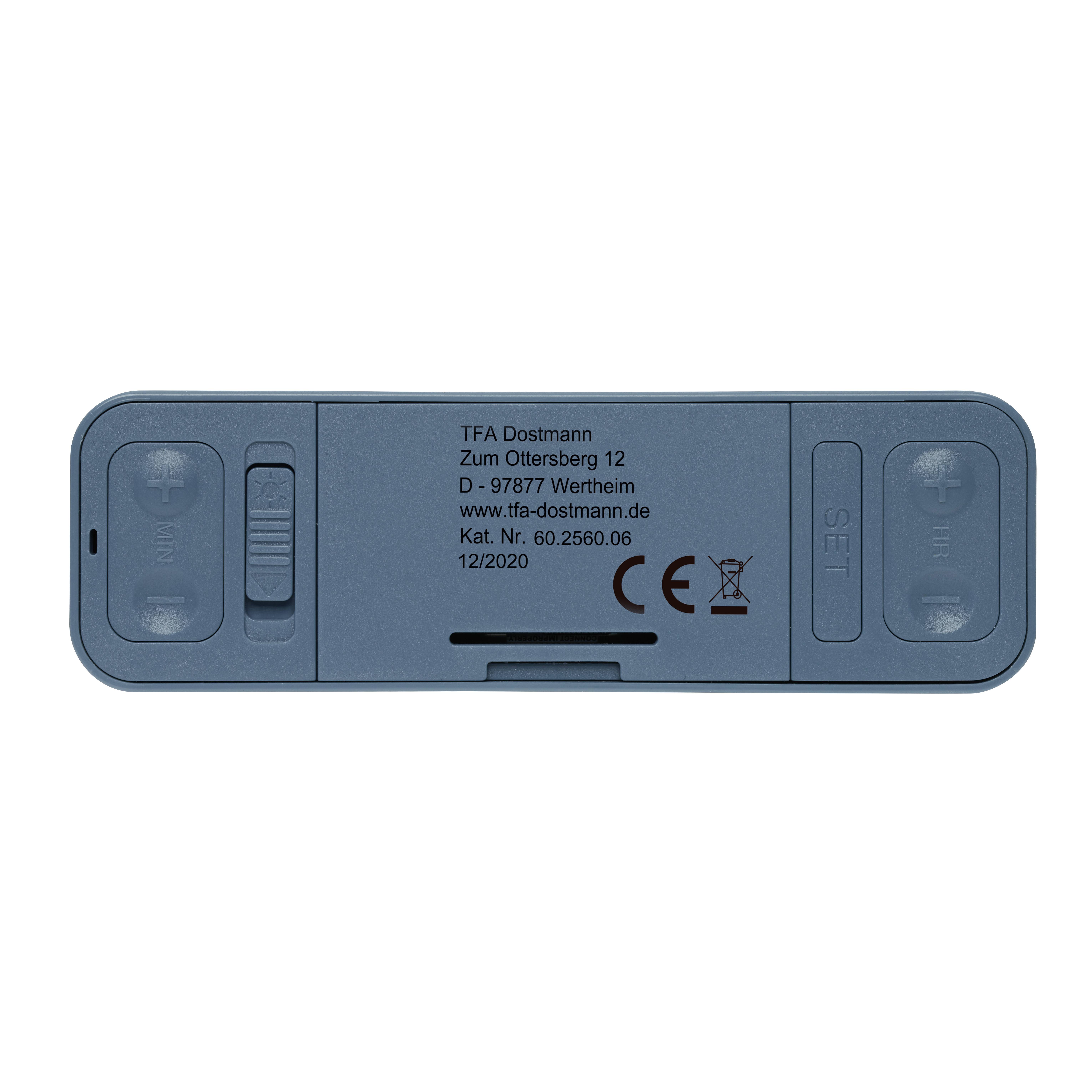 TFA Dostmann 60.2560.06 Funk Wecker Blau Alarmzeiten 1