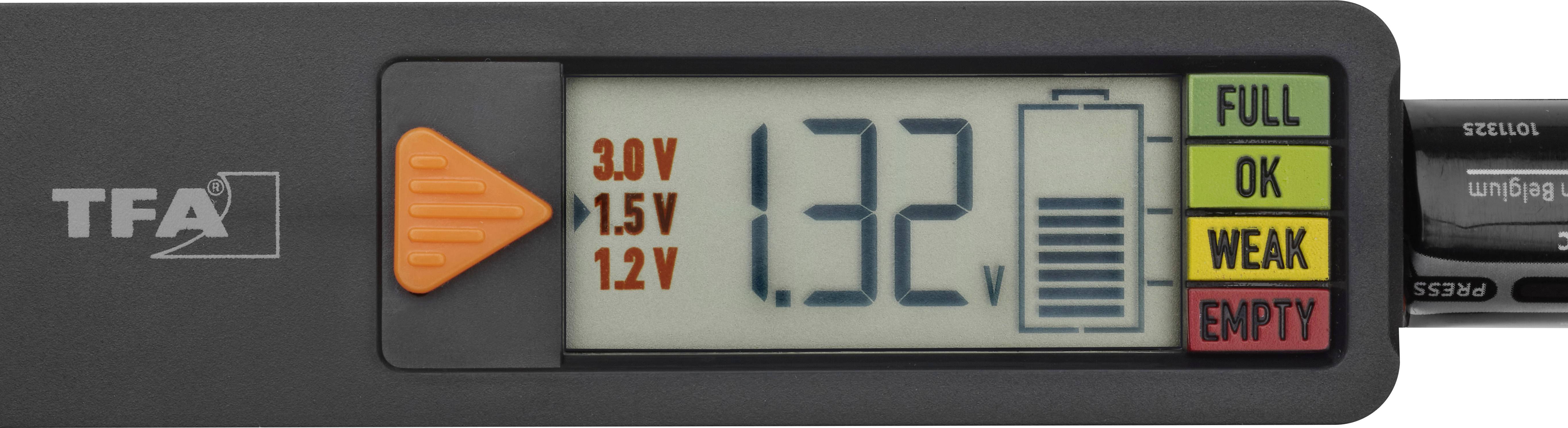 TFA Dostmann Batterietester Batterietester BatteryCheck Messbereich (Batterietester) 1,2 V, 1,5 V, 3 V, 9 V Akku, Batterie 98.1126.01