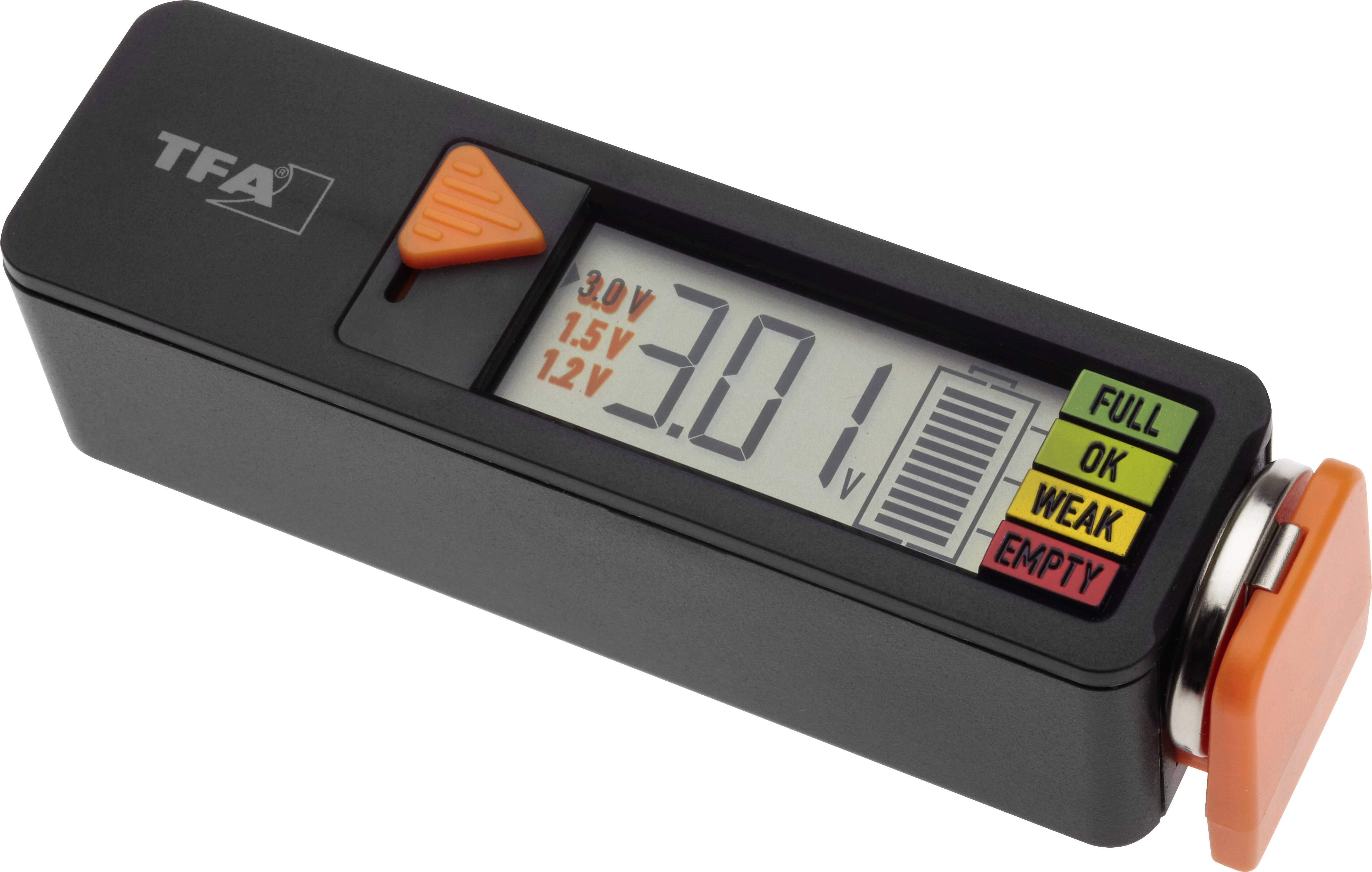 TFA Dostmann Batterietester Batterietester BatteryCheck Messbereich (Batterietester) 1,2 V, 1,5 V, 3 V, 9V Akku, Batterie 98.1126