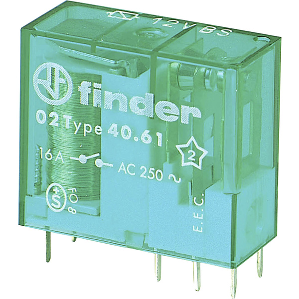 Finder 40.61.6.006.4001 Printrelais 6 V/AC, 6 V/DC 16A 1 Wechsler 50St.
