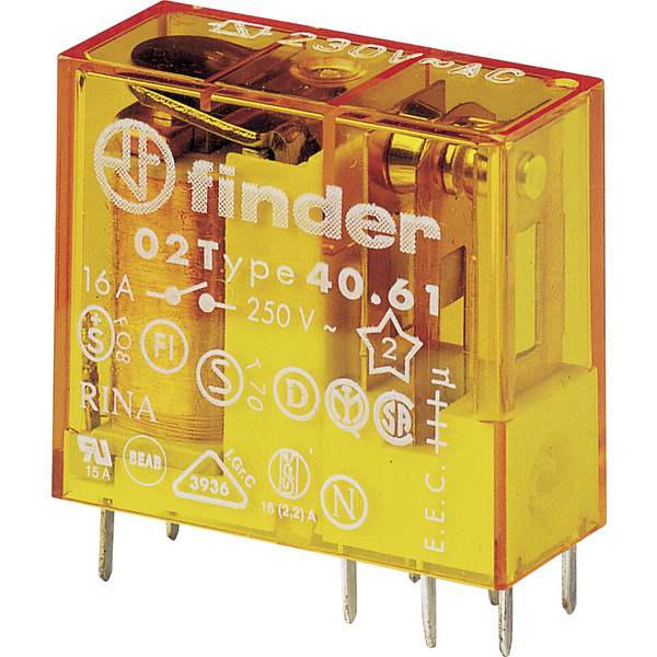 Finder 40.61.8.240.0000 Relais pour circuits imprimés 240 V/AC 16 A 1 NO (T) 50 pc(s)