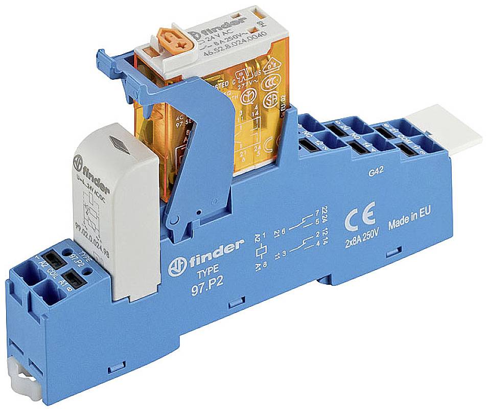 Finder 4C.P2.8.012.0060 Koppelrelais 12 V/AC 8 A 2 Wechsler 1 St.