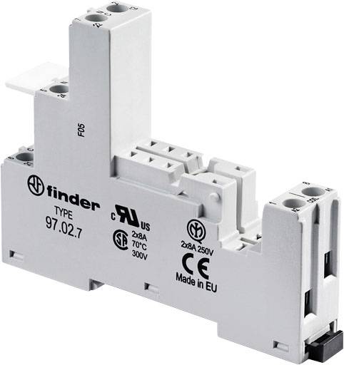 Elektronisches Bauteil von Finder, Typ 97.02.7, für 28A und 250V. CE-zertifiziert. Hergestellt in der EU.