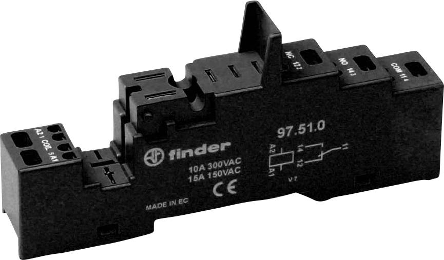 Finder 97.51.0 Relaissockel (L x B x H) 44 x 15.8 x 95.6 mm 10 St.