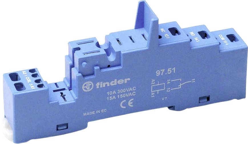 Finder 97.51.3 Relaissockel (L x B x H) 44 x 15.8 x 95.6 mm 10 St.