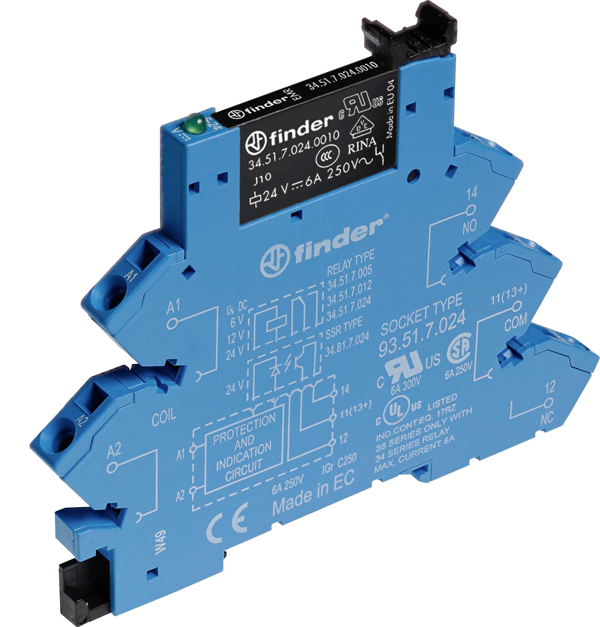 Finder 38.61.7.012.4050 Koppelrelais 12 V/DC 6A 1 Wechsler