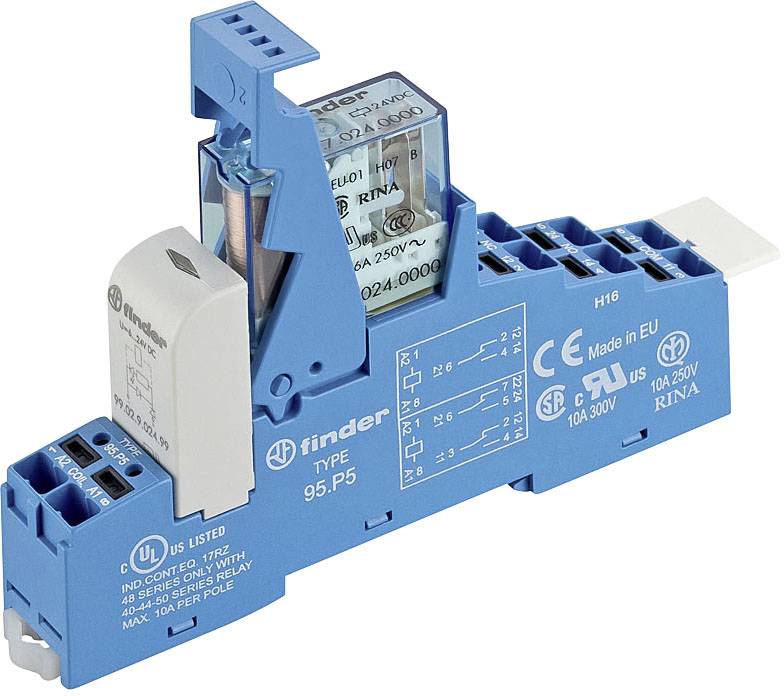 Finder 48.P5.9.024.5000 Koppelrelais 24 V/DC 8A 2 Wechsler 1St.