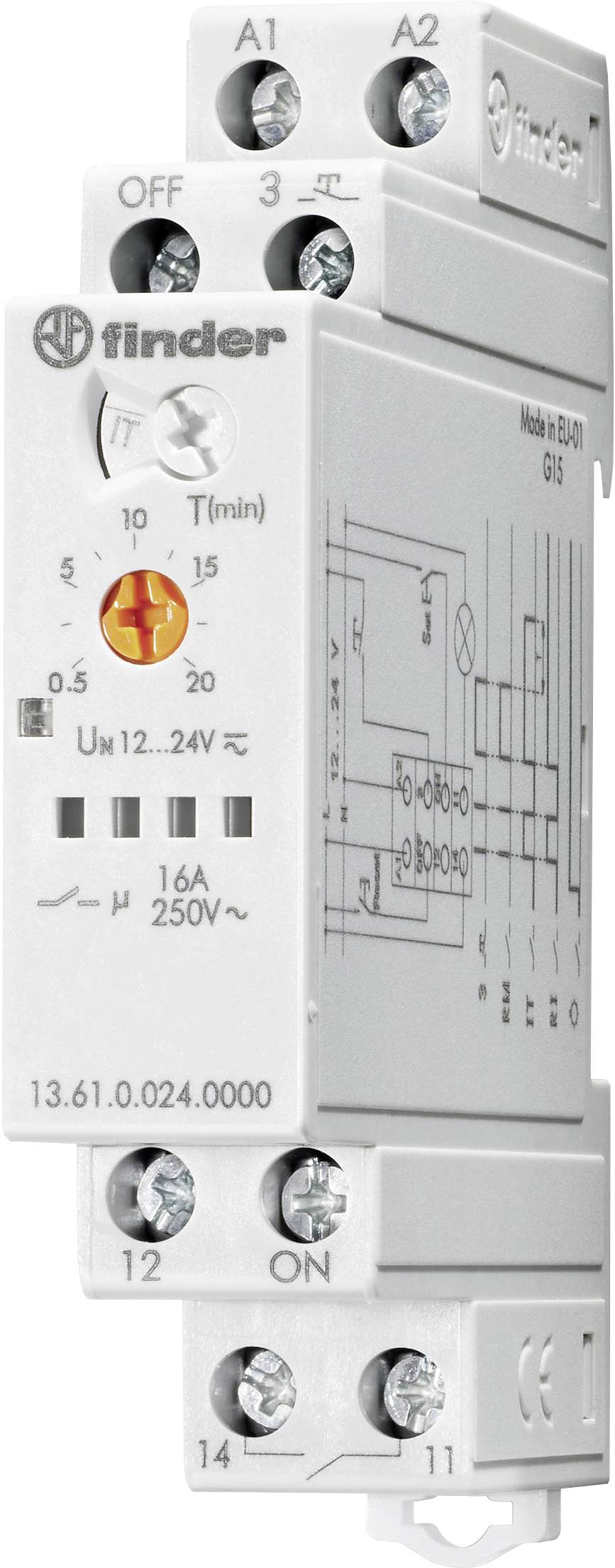 Finder Stromstoß-Schalter Hutschiene 13.61.0.024.0000 1 Wechsler 1 St.