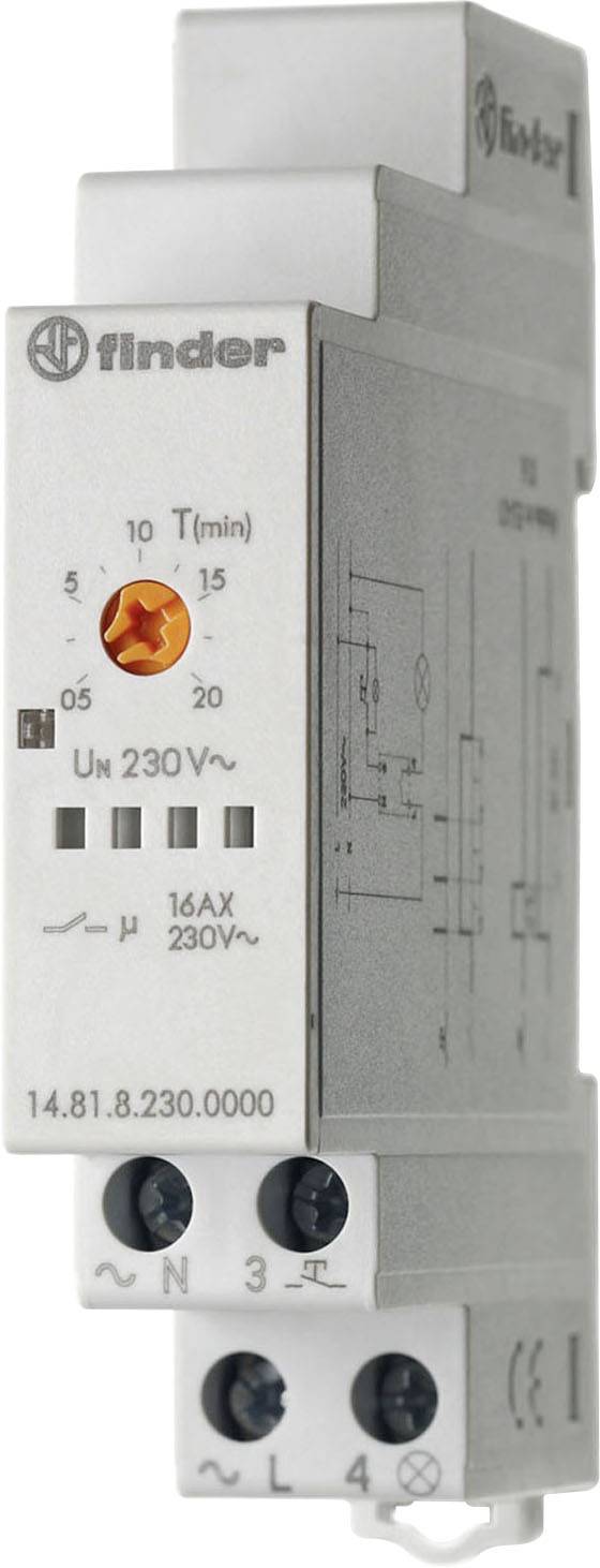 Finder 14.81.8.230.0000 Treppenlichtzeitschalter Hutschiene 230 V/AC