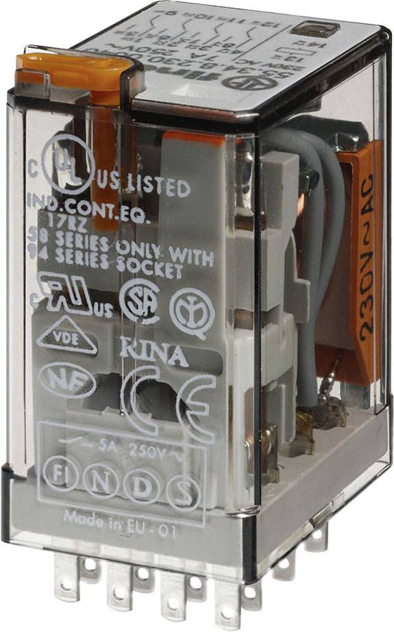 Finder 55.34.8.006.0040 Steckrelais 6 V/AC 7A 4 Wechsler