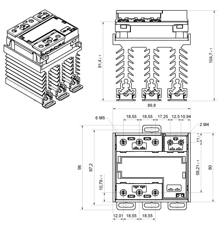 Crouzet Halbleiterrelais GNR25ACZH 25A Schaltspannung (max.): 660 V/AC Spezieller Nulldurchgang 1St.