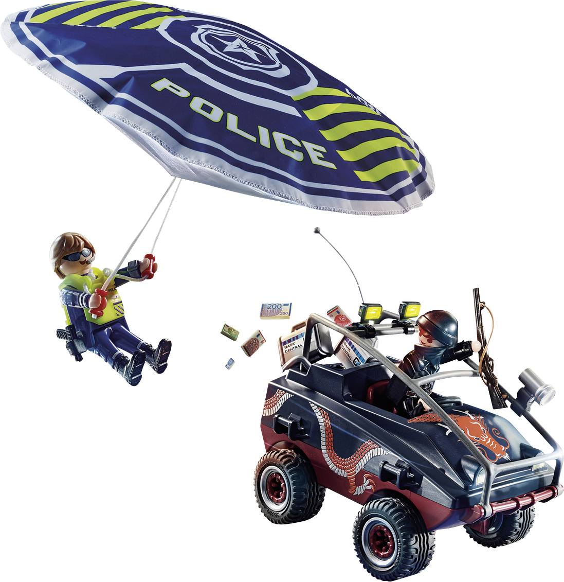 Playmobil® City Action Polizei-Fallschirm: Verfolgung des Amphibien-Fahrzeugs 70781