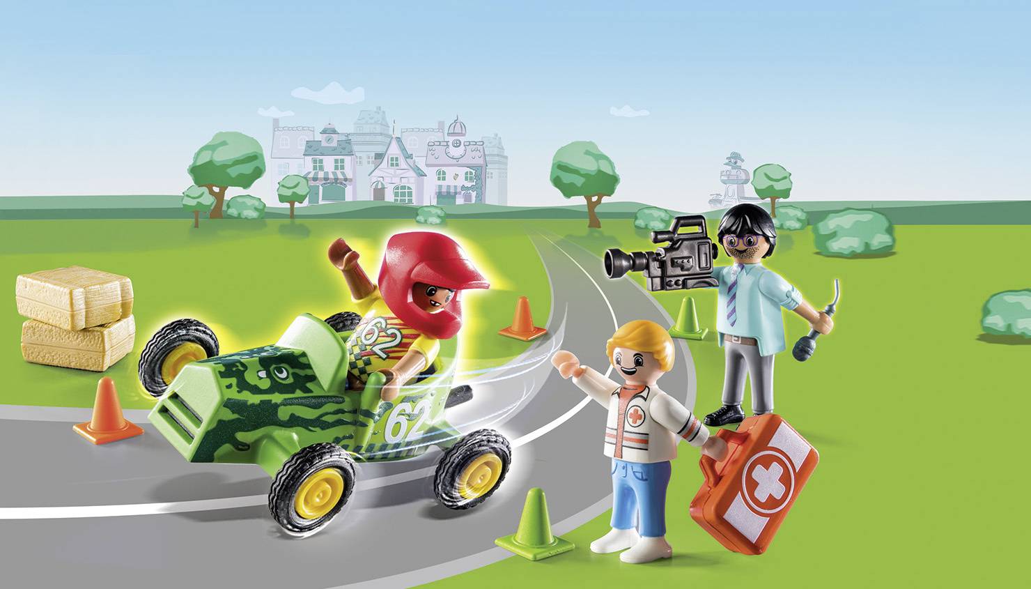 Playmobil® Duck on Call Notarzt Action. Helfe dem Rennfahrer! 70919