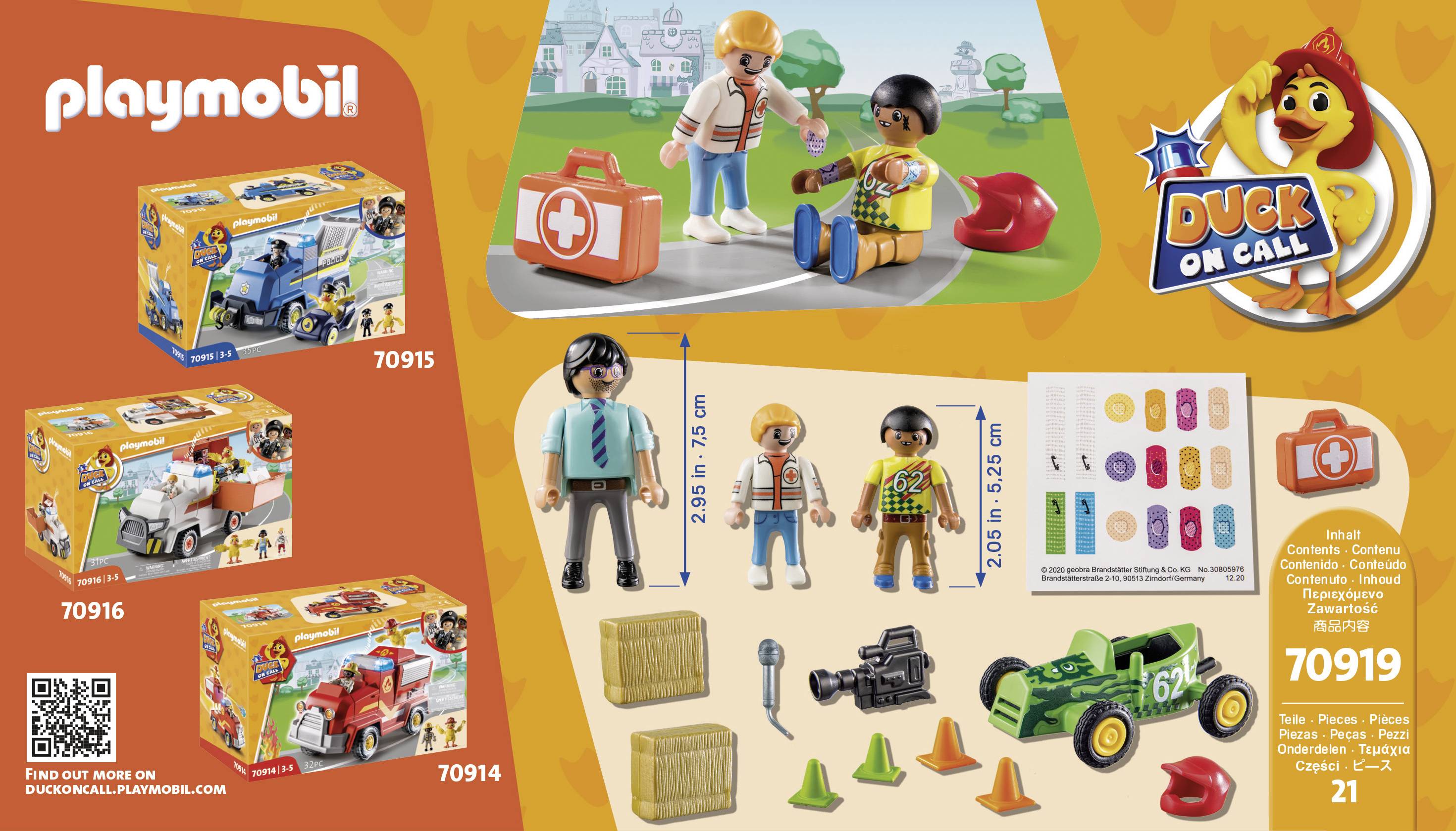 Playmobil® Duck on Call Notarzt Action. Helfe dem Rennfahrer! 70919