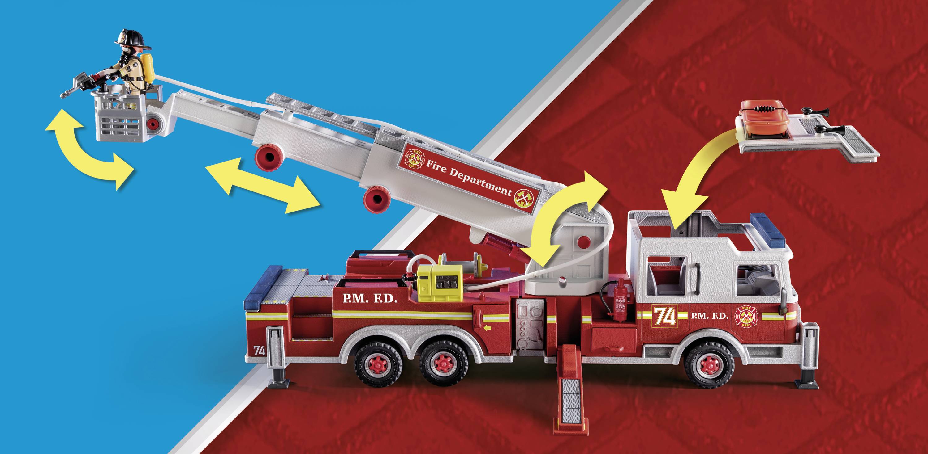 Playmobil® City Action Feuerwehr-Fahrzeug: US Tower Ladder 70935