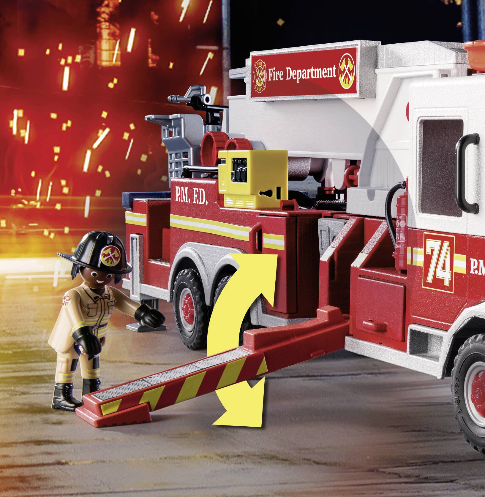 Playmobil® City Action Feuerwehr-Fahrzeug: US Tower Ladder 70935