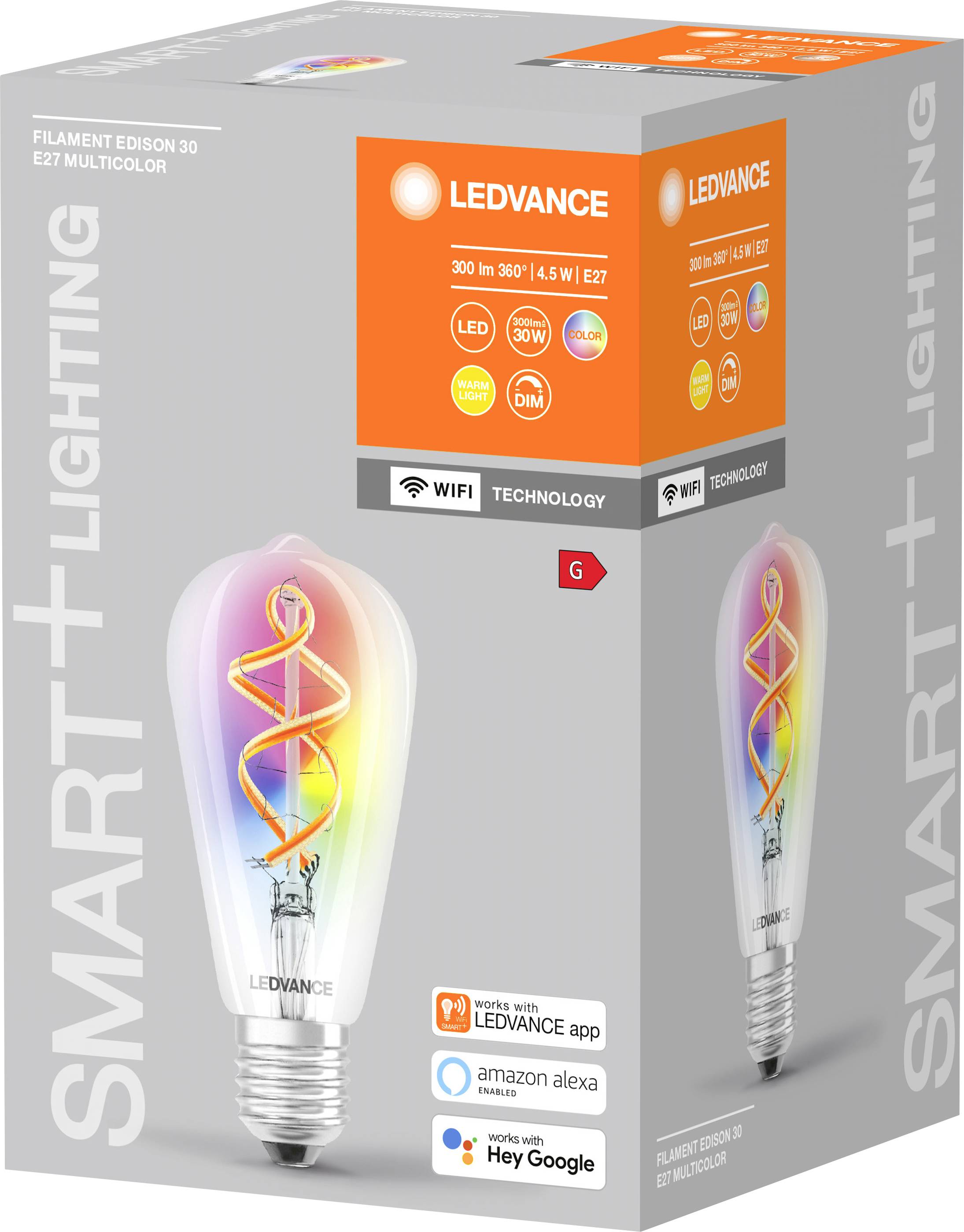 LEDVANCE LED-Leuchtmittel EEK: G (A - G) 4058075609914 E27 4.5W Warmweiß