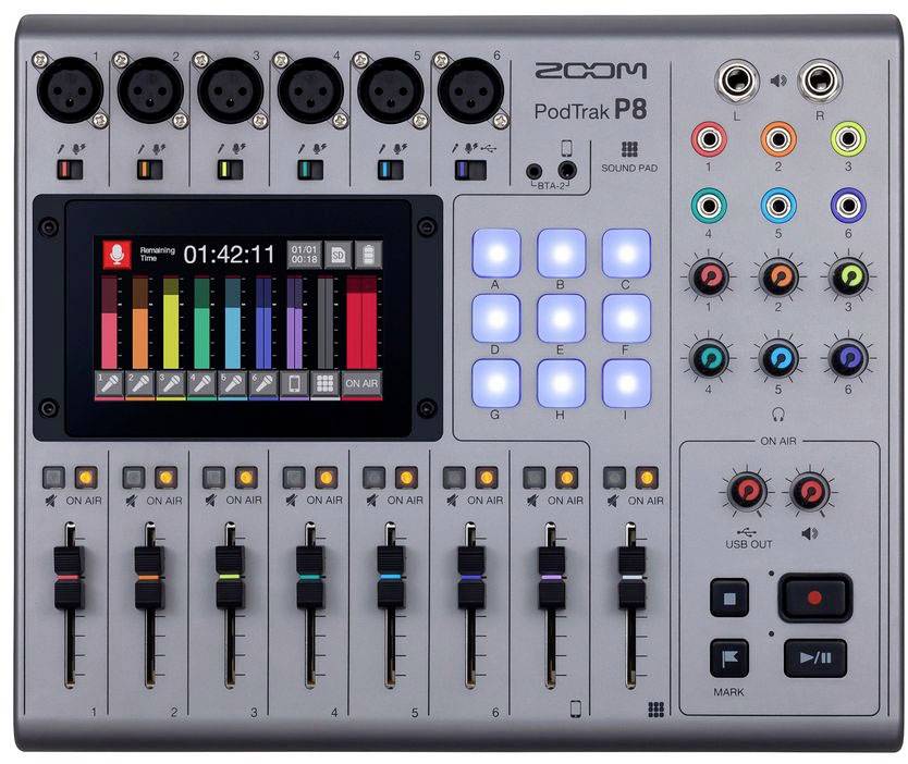 Zoom P8 PodTrak Broadcast-Station Silber