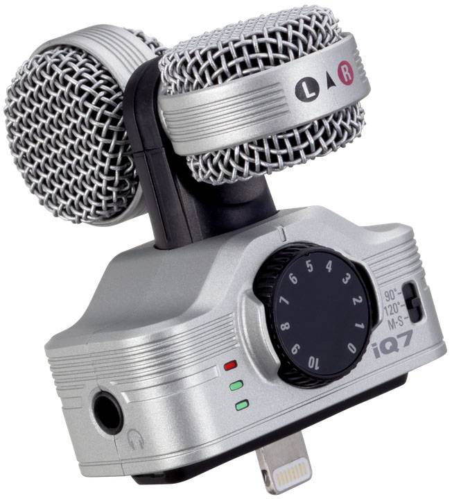 Zoom iQ7 Mobiler Audio-Recorder Silber