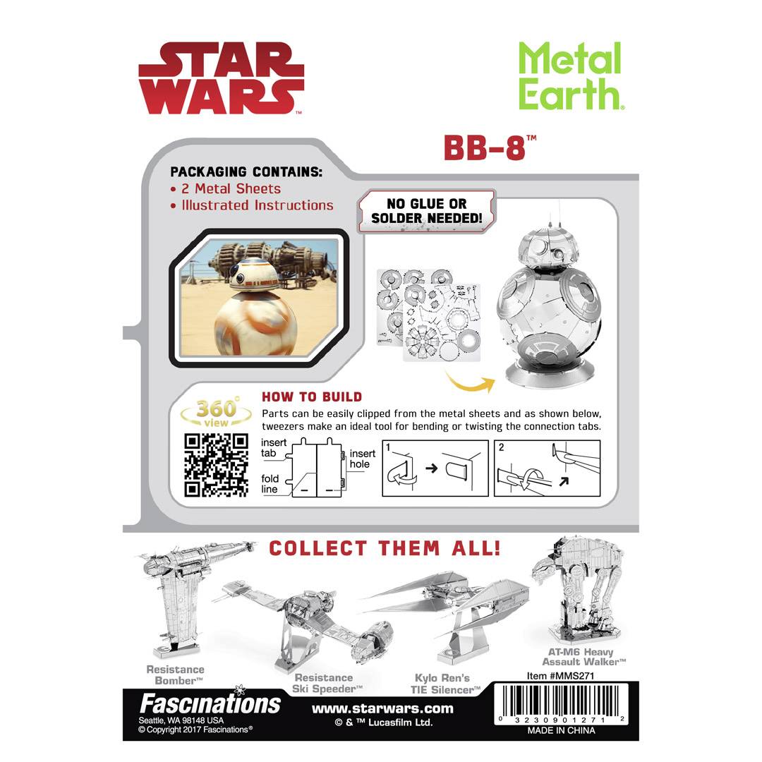 Metal Earth Star Wars EP 7 BB8 Metallbausatz