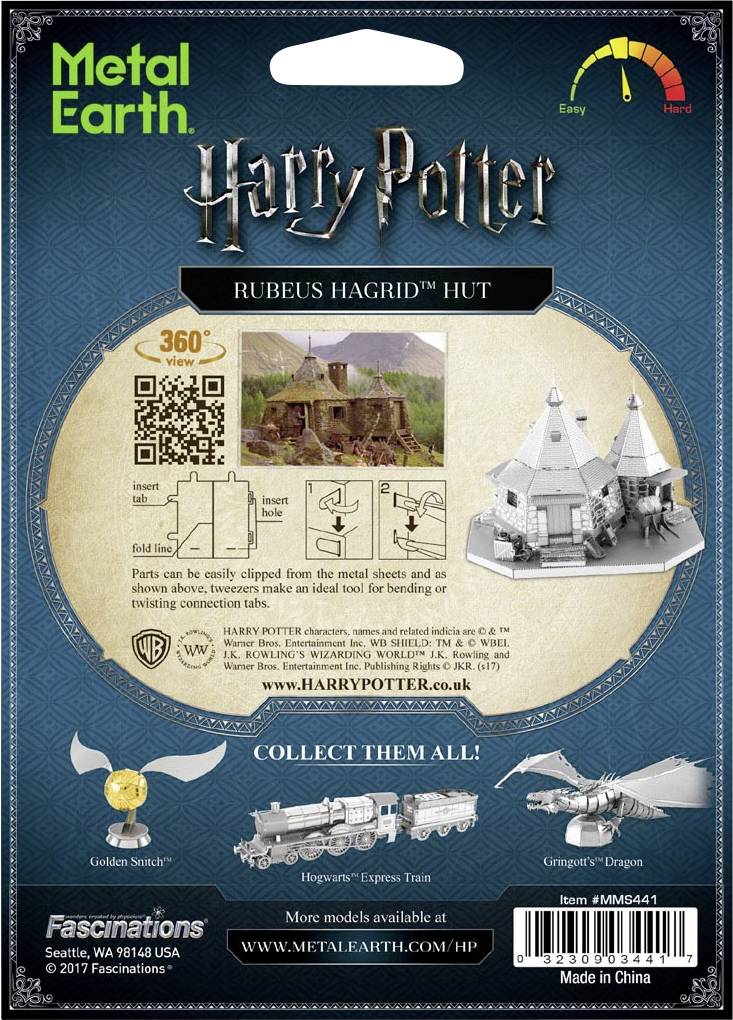 Metal Earth Harry Potter Hagrids Hut 502771, 1x -00032309034417