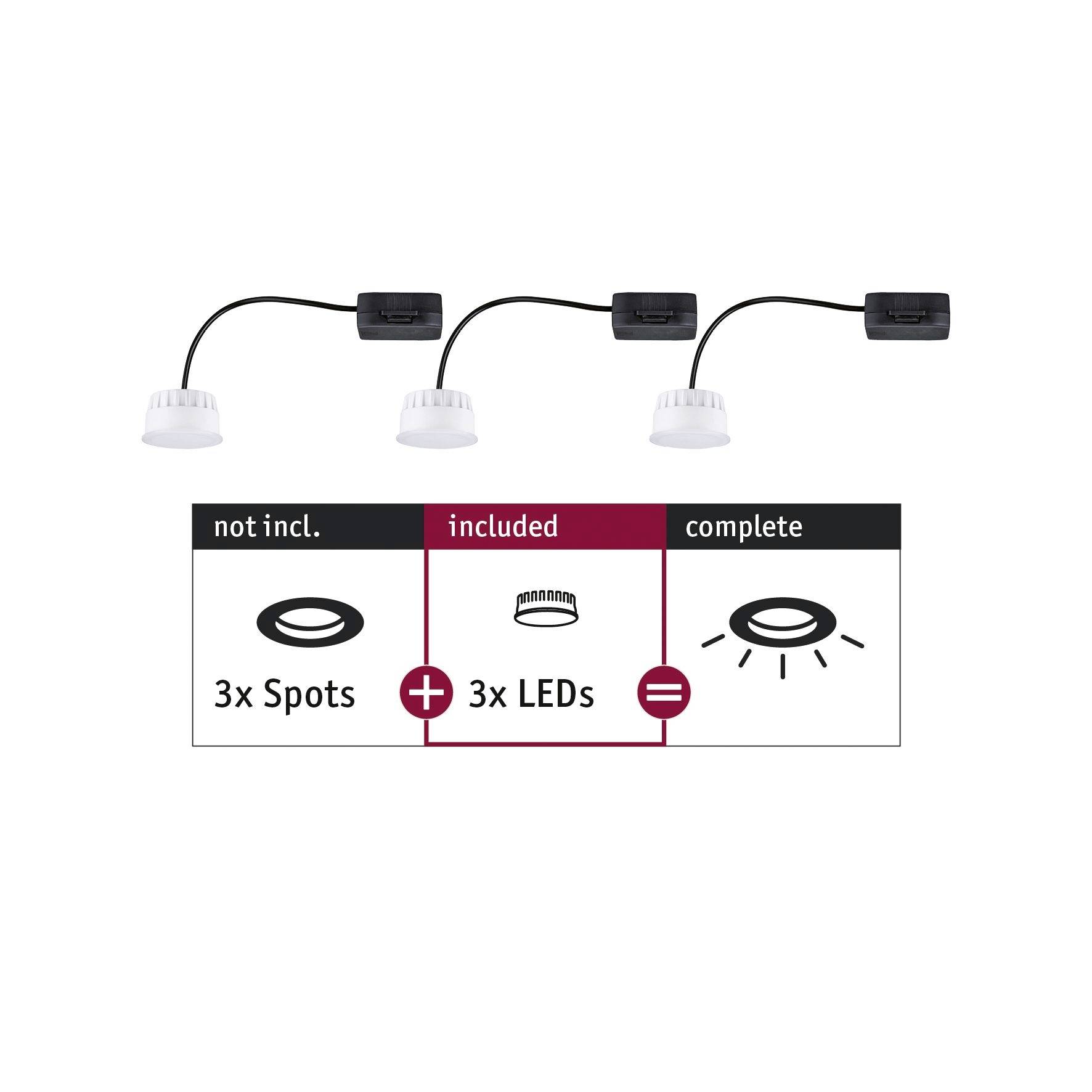 Paulmann LED-Bad-Einbauleuchte EEK: G (A - G) LED 18W Satin