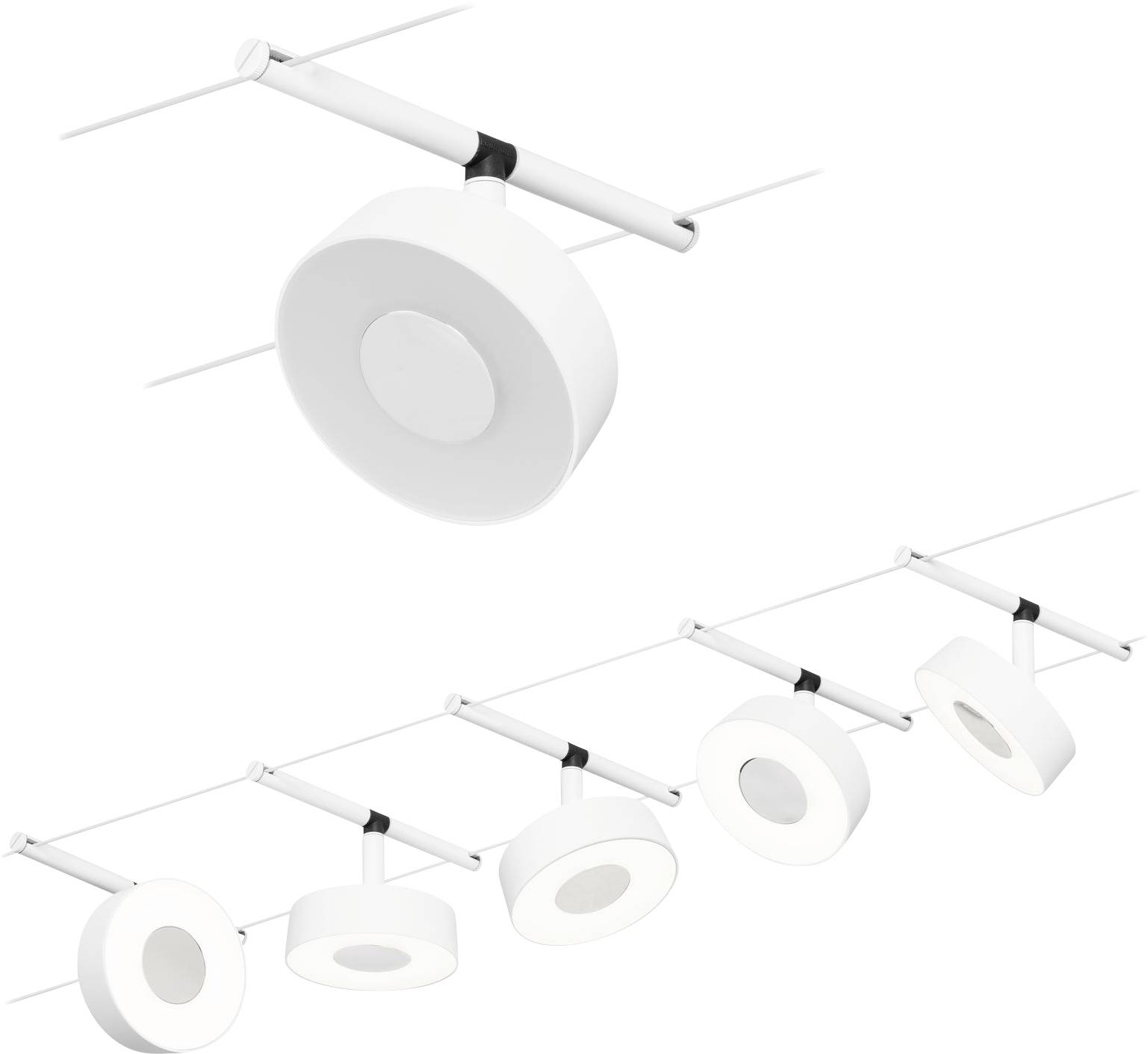 Paulmann WS DC Circle Seil-Komplettsystem Weiß (matt), Chrom