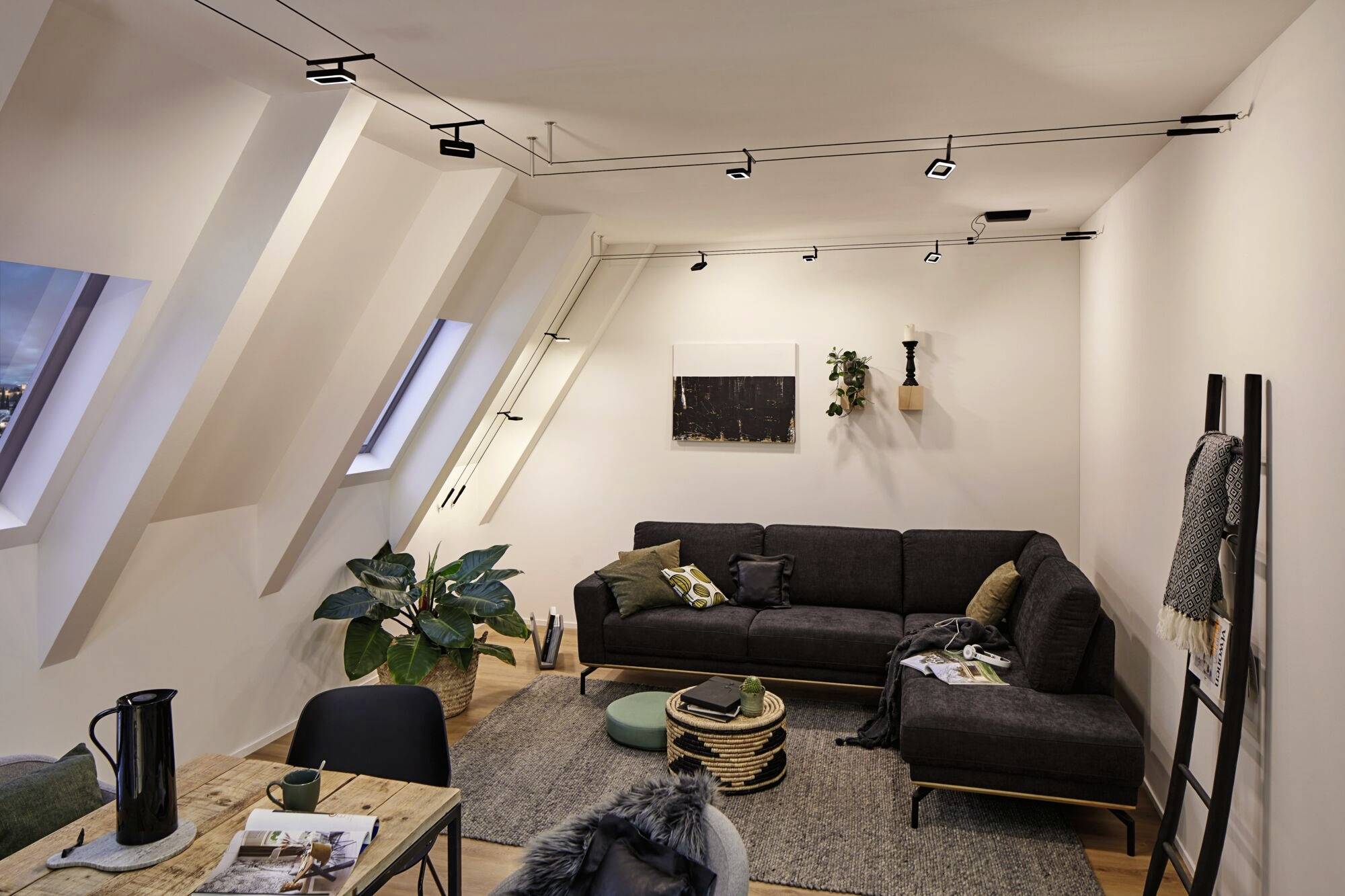 Paulmann WS DC Frame Niedervolt-Seilsystem-Leuchte Schwarz (matt), Chrom