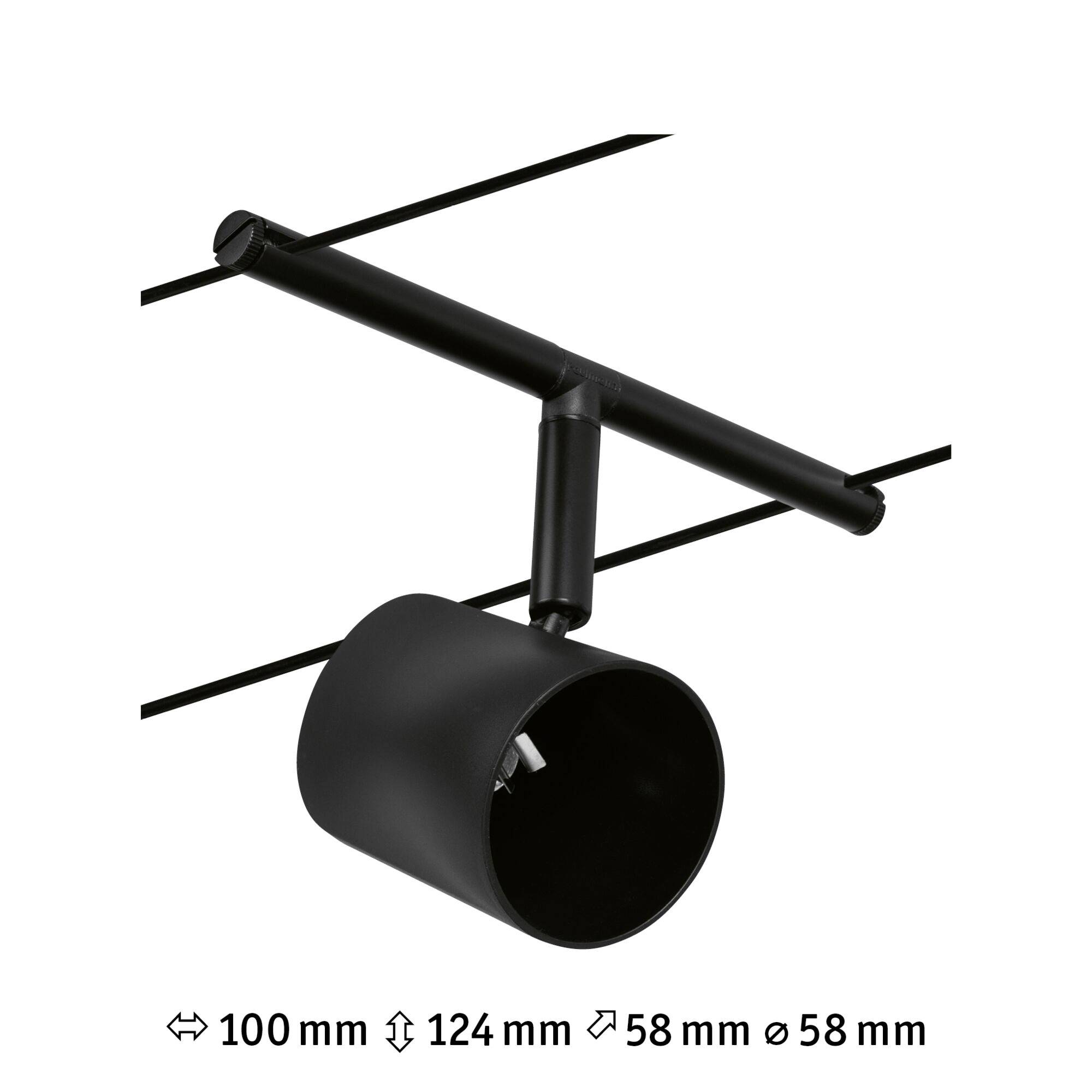 Paulmann WireDC Spot Cup Niedervolt-Seilsystem-Leuchte GU5.3 Schwarz (matt), Chrom