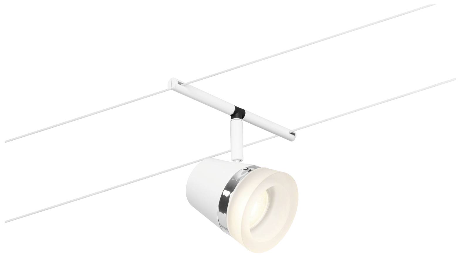 Paulmann WireDC Spot Cone Niedervolt-Seilsystem-Leuchte GU5.3 Weiß (matt), Chrom