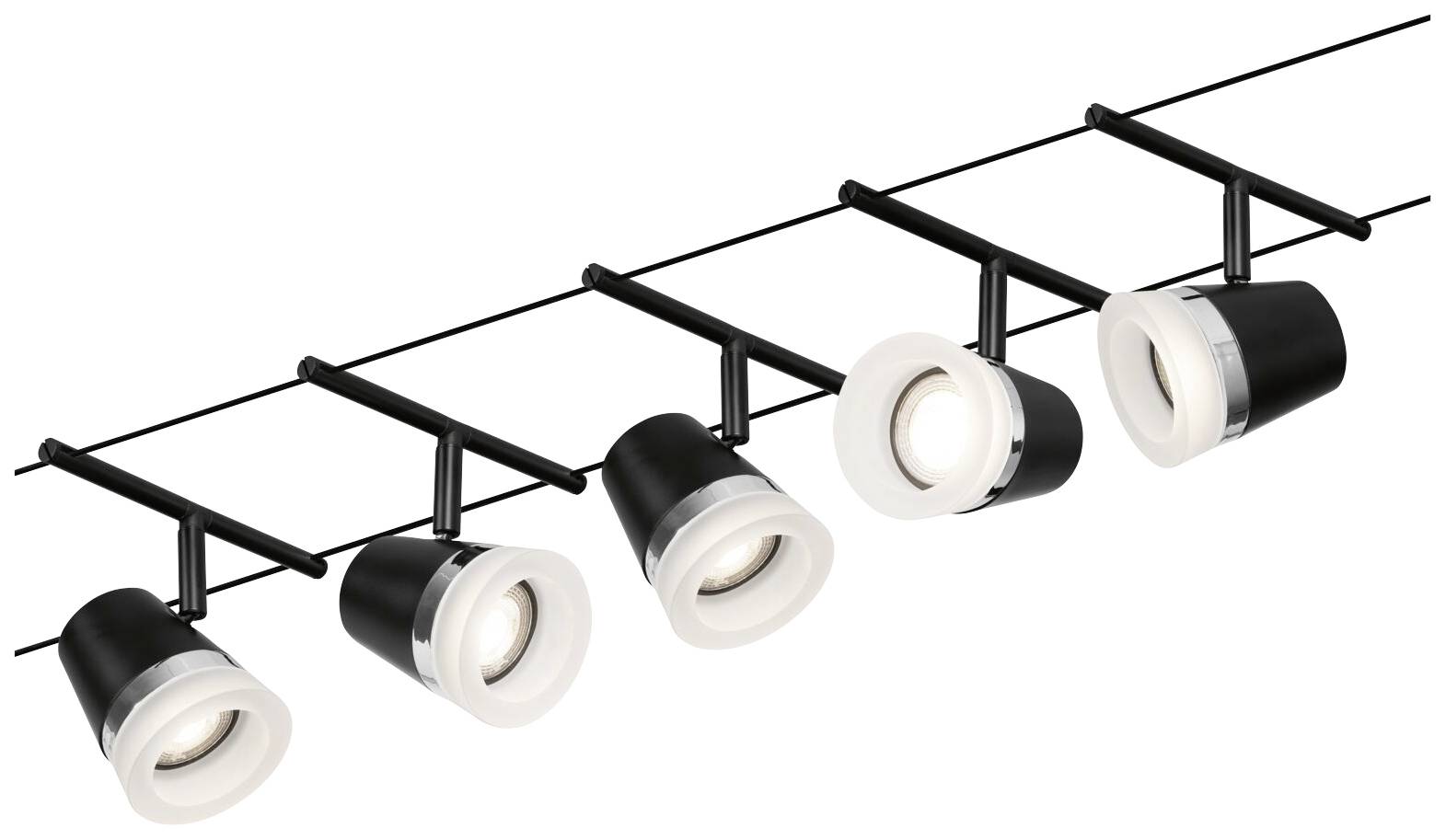 Paulmann WireDC Set Cone Seil-Basissystem GU5.3 Schwarz (matt), Chrom