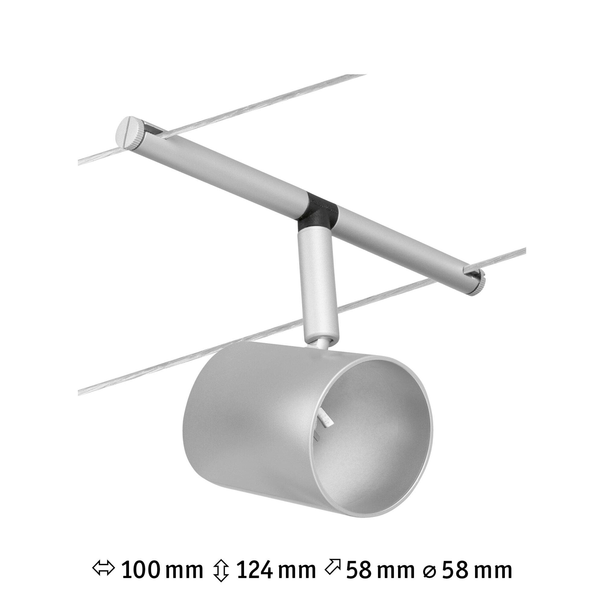 Paulmann WireDC Spot Cup Niedervolt-Seilsystem-Leuchte GU5.3 Chrom (matt), Chrom