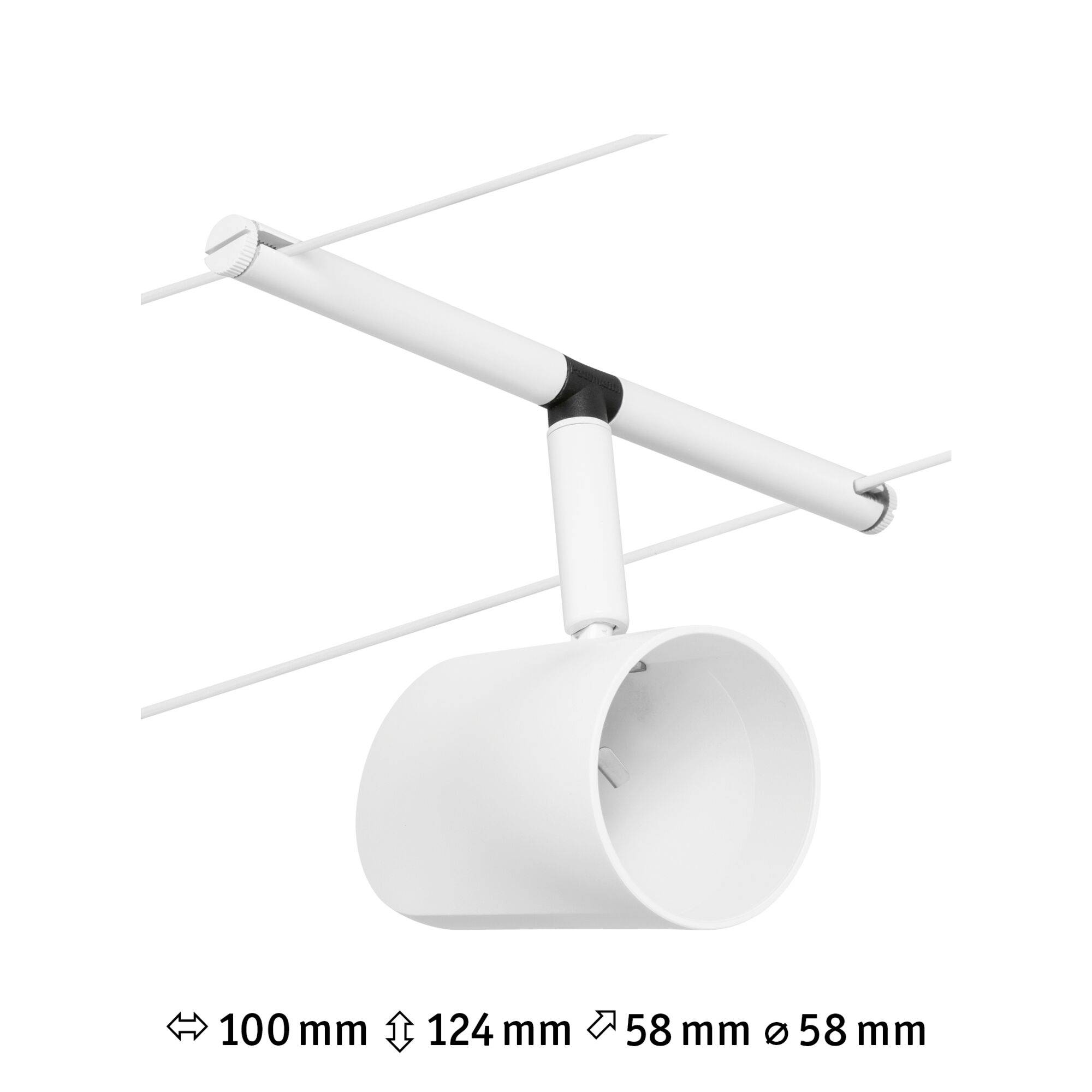 Paulmann WireDC Spot Cup Niedervolt-Seilsystem-Leuchte GU5.3 Weiß (matt), Chrom